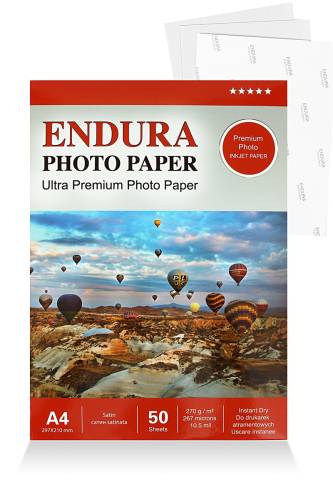 Endura 50 Adet A4 Photo Paper Satin - Mat 270gsm Fotoğraf Kağıdı - 0