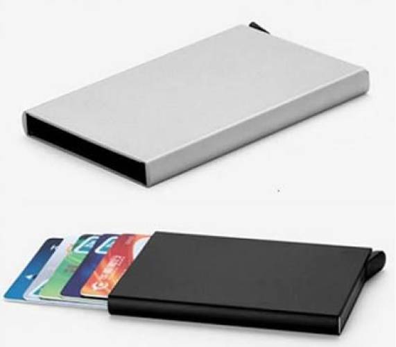 Gümüş gri Otomatik Mekanizmalı Alüminyum Kredi Kartlık RFID Koruma - 6